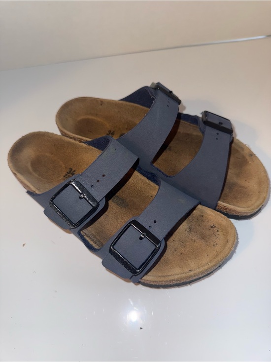 Birkenstock Other - BIRKENSTOCK Classic Navy Suede Adjustable Double Strap Slide 34